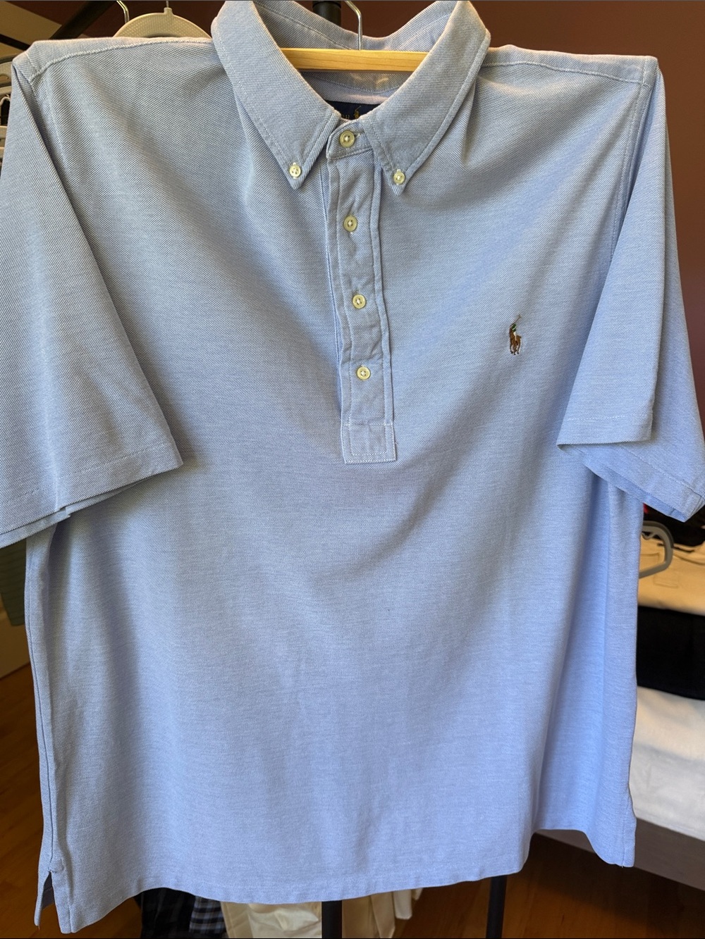 Polo by Ralph Lauren Pale Blue Button-Down Collar Polo